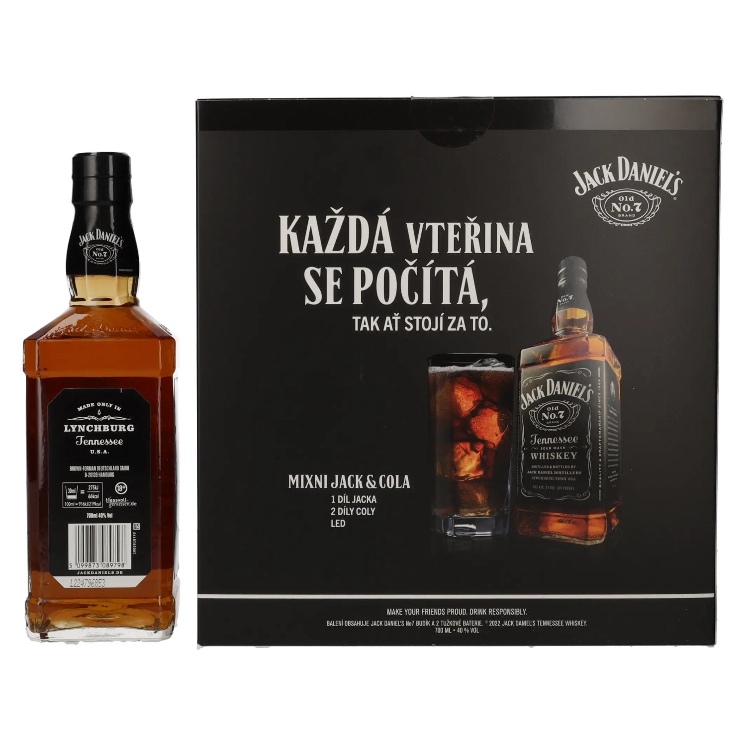 Jack Daniel's Tennessee Whiskey 40% Vol. 0,7l in Geschenkbox mit Wecker