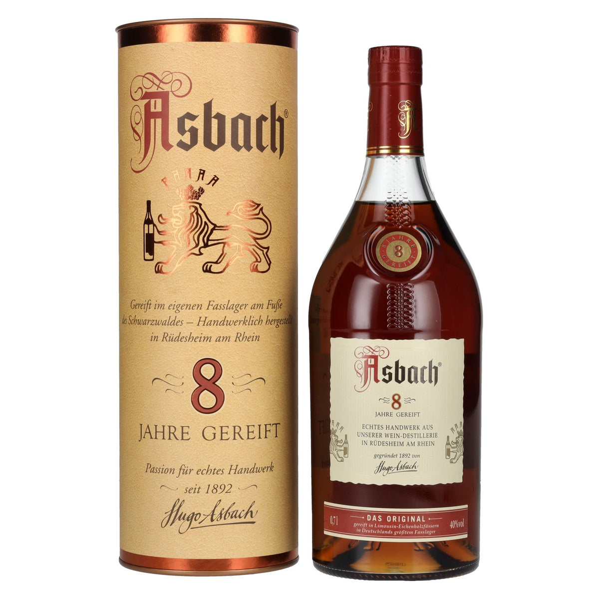 Asbach Privatbrand 8 ans, 40 % vol., 0,7 l, dans un coffret cadeau