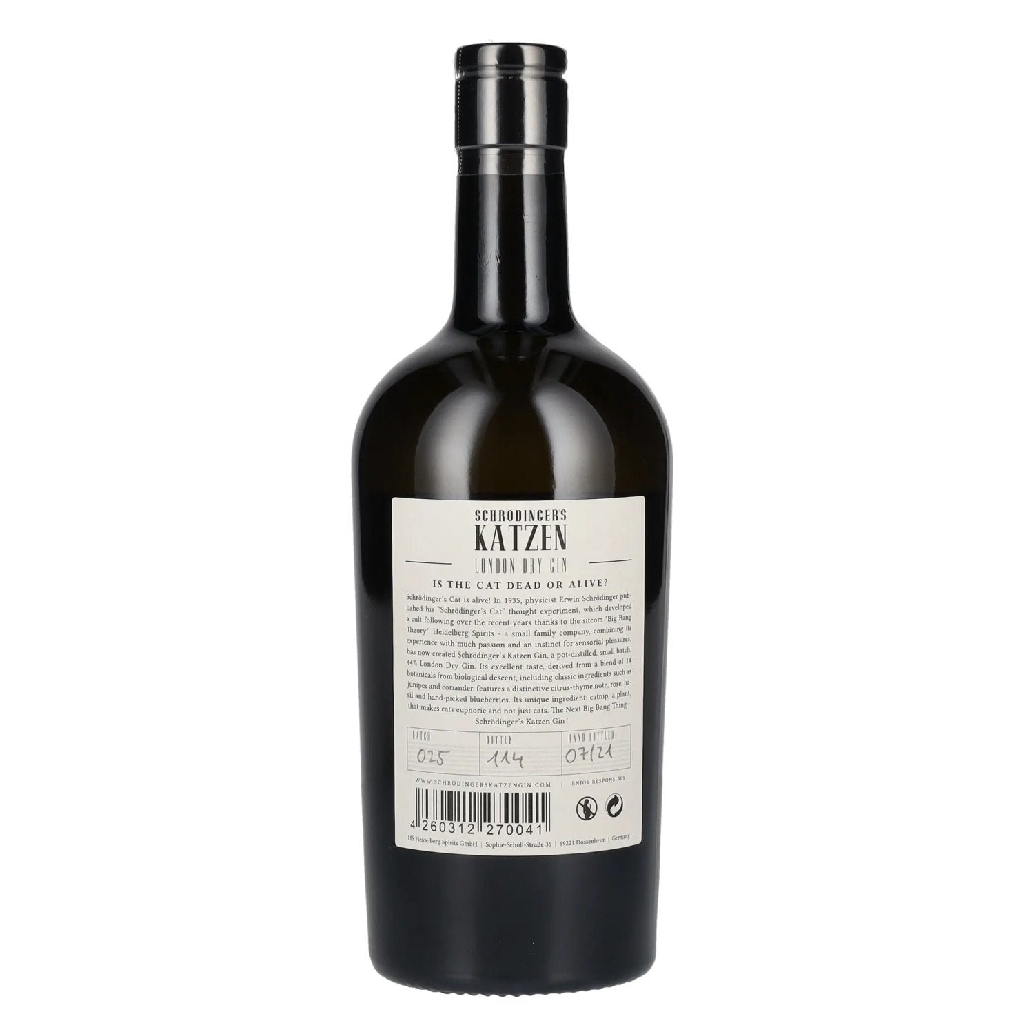 Schrödinger's Katzen London Dry Gin 44% Vol. 0,5l