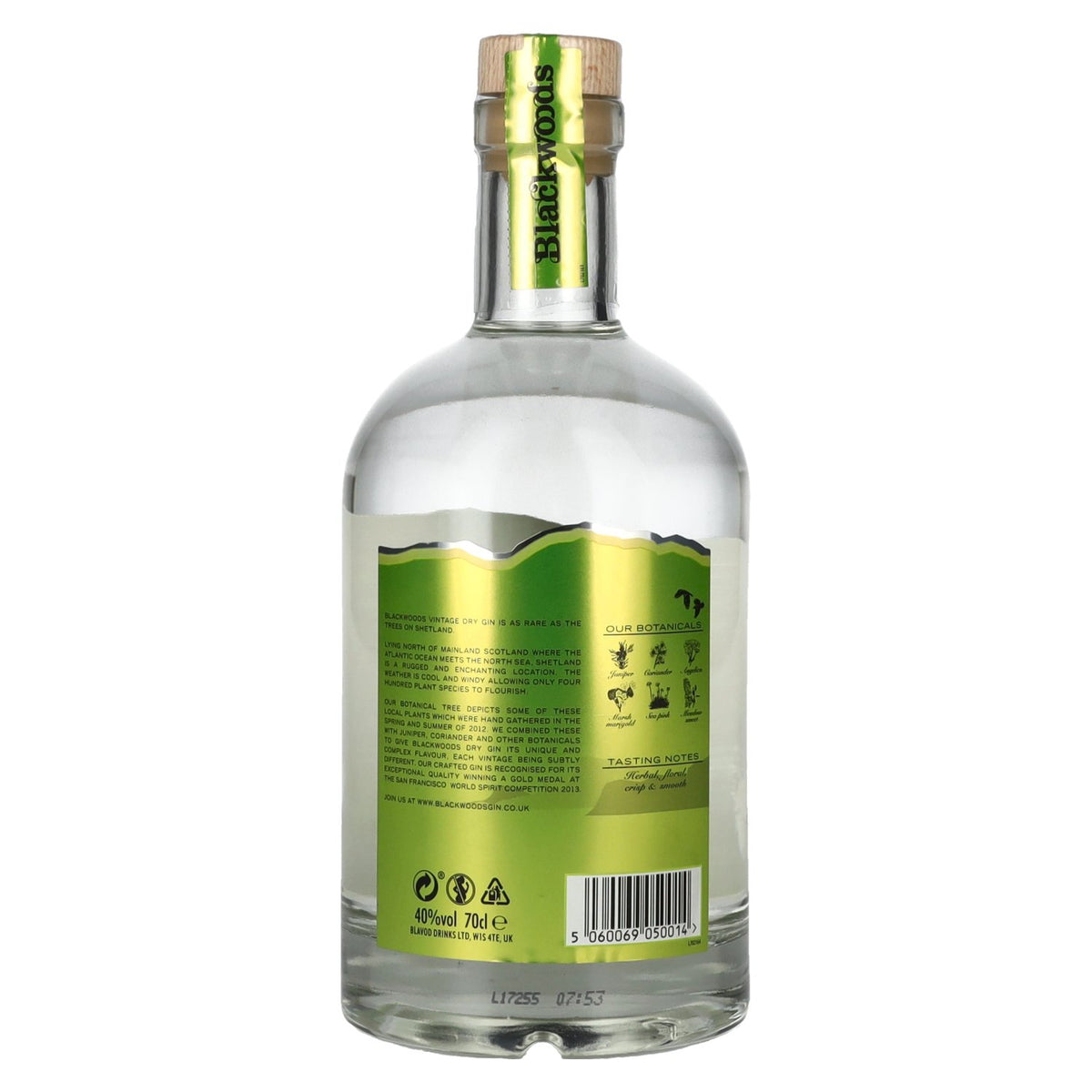 Blackwoods Vintage Dry Gin 2012 40% vol. 0,7 l