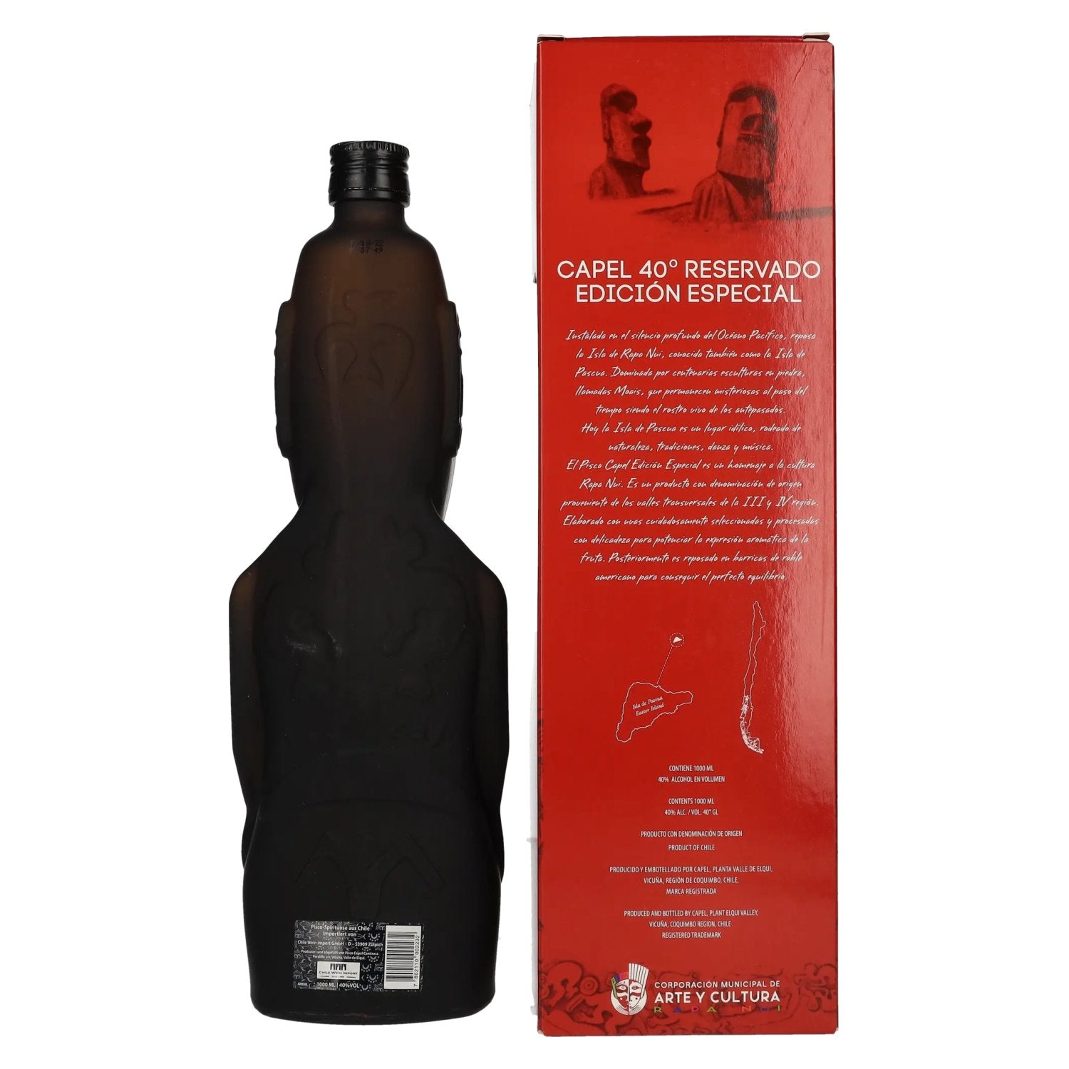 Pisco Capel Reservado Edición Especial MOAI 40% Vol. 1l in gift box