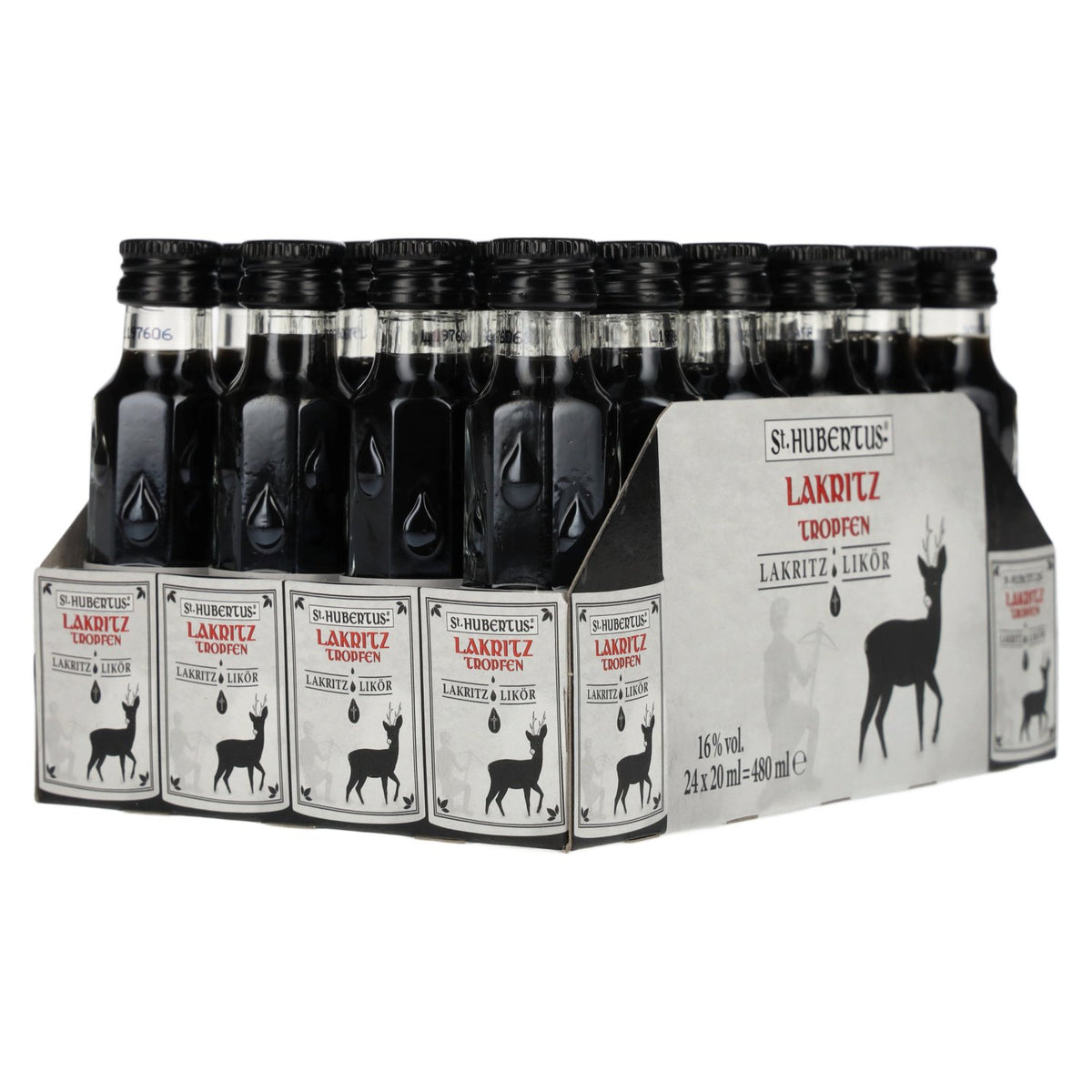 St. Hubertus LAKRITZ Druppels drop likeur 16% vol. 24x0,02 l
