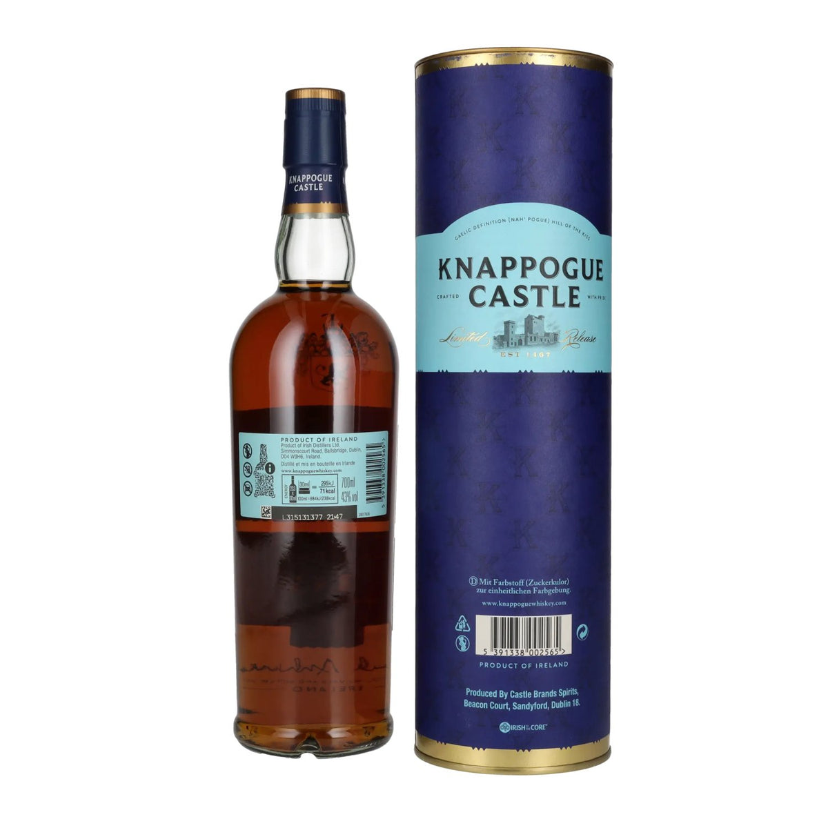 Knappogue Castle 16 Years Old TWIN WOOD SHERRY CASK FINISHED 43% vol. 0.7 l in a gift box
