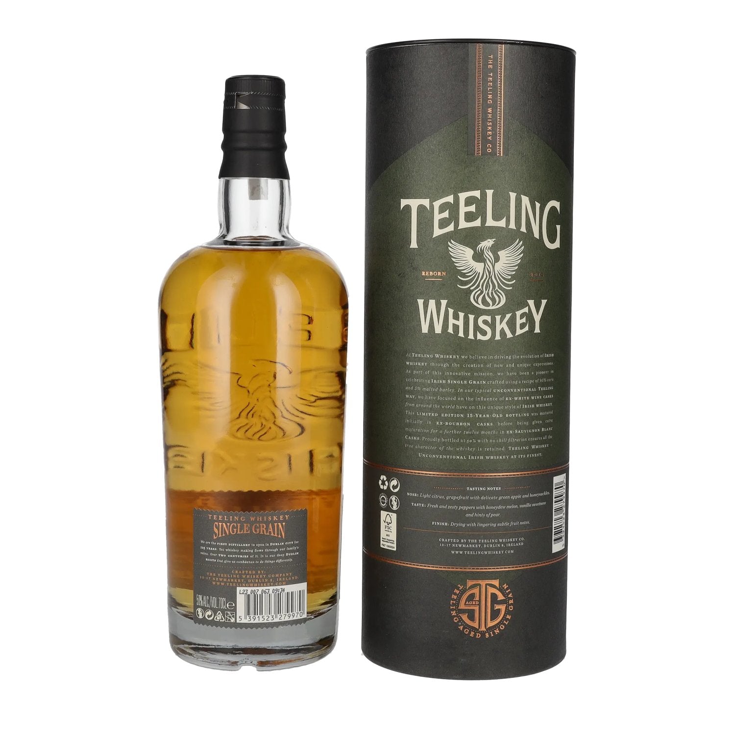 Teeling Whiskey SINGLE GRAIN 15 Years Old Sauvignon Blanc Cask 50% Vol. 0,7l in geschenkverpakking