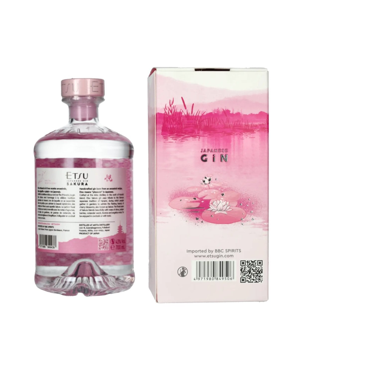 Etsu Japanse SAKURA Gin 43% Vol. 0,7l in geschenkverpakking