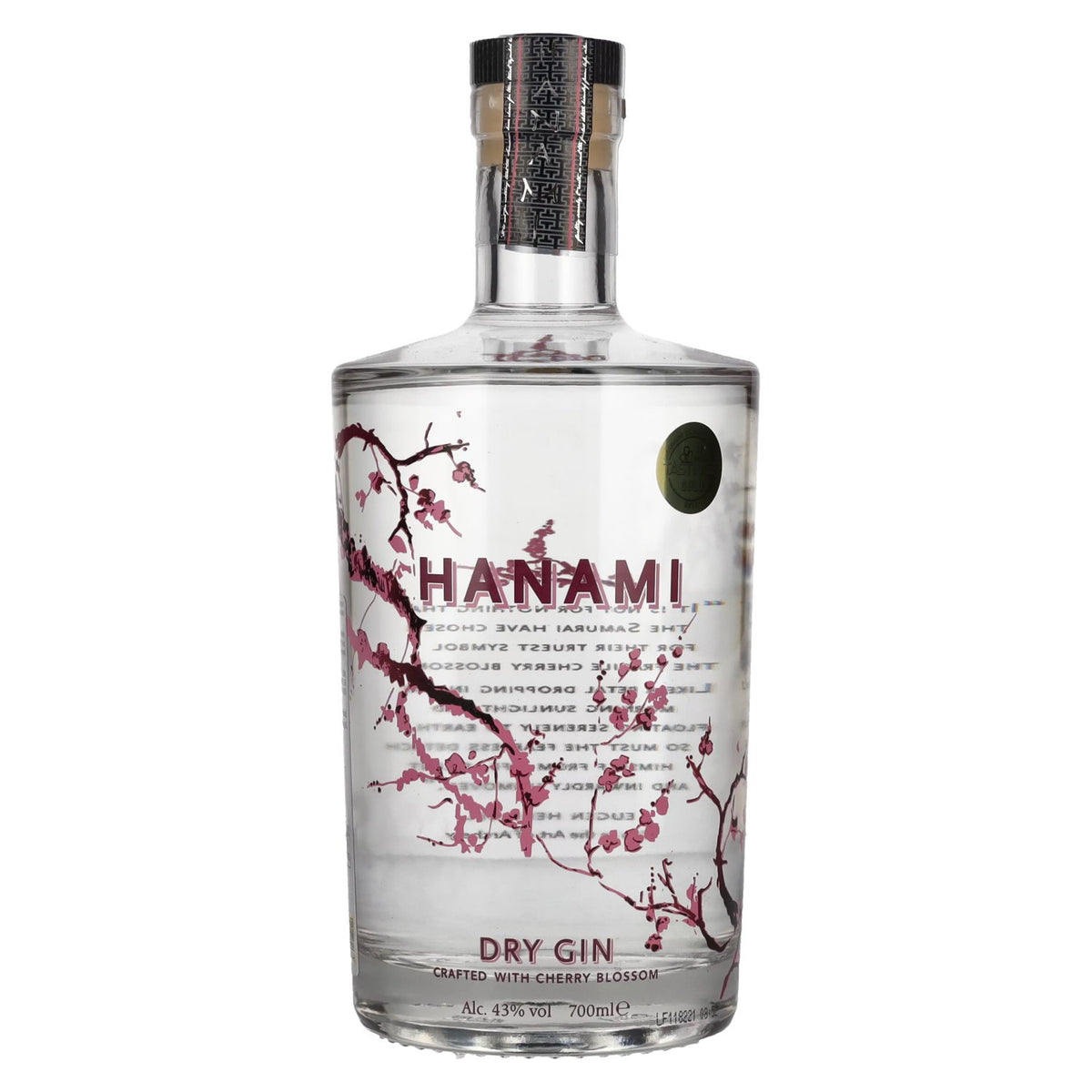 Hanami Dry Gin 43% ABV 0.7l