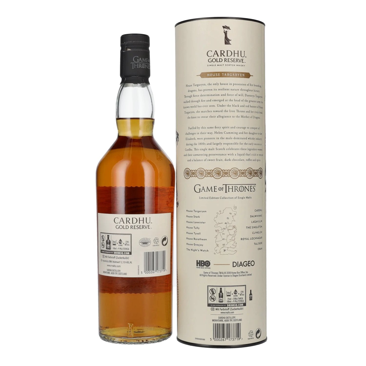 Cardhu Gold Reserve GAME OF THRONES Huis Targaryen Single Malt Collectie 40% Vol. 0,7l in geschenkverpakking