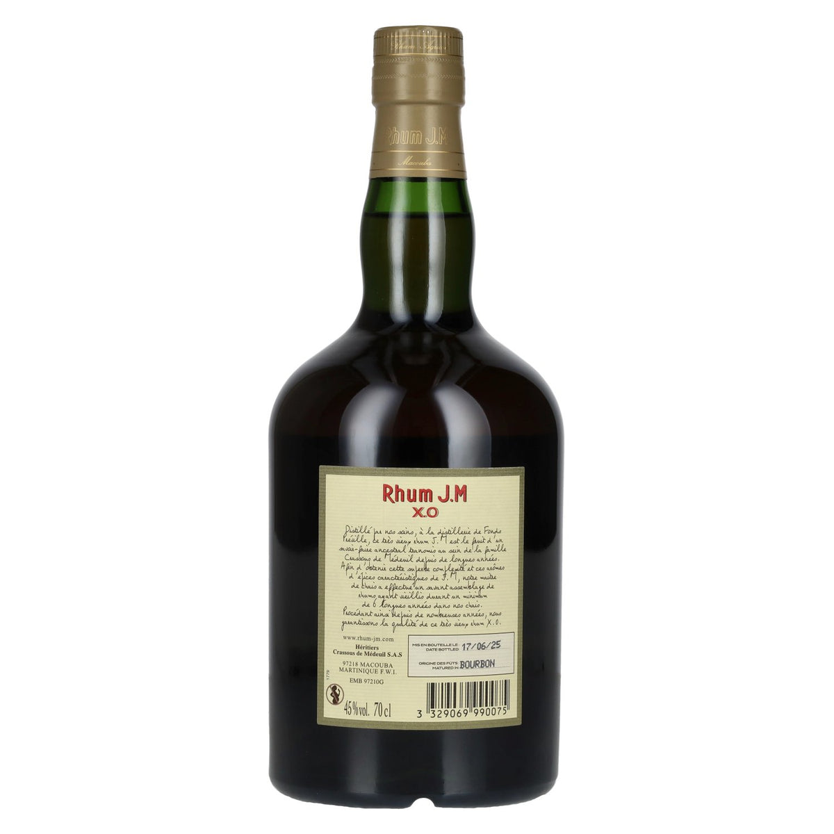 Rhum J.M Très Vieux Rhum Agricole X.O 45% Vol. 0,7l
