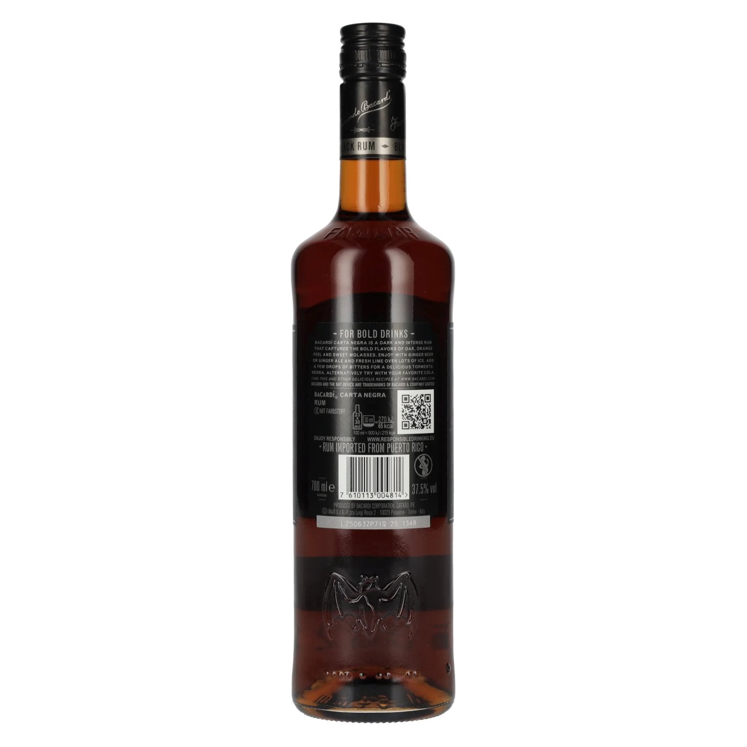 Bacardi Carta Negra Superior Black Rum 37.5% vol. 0.7l