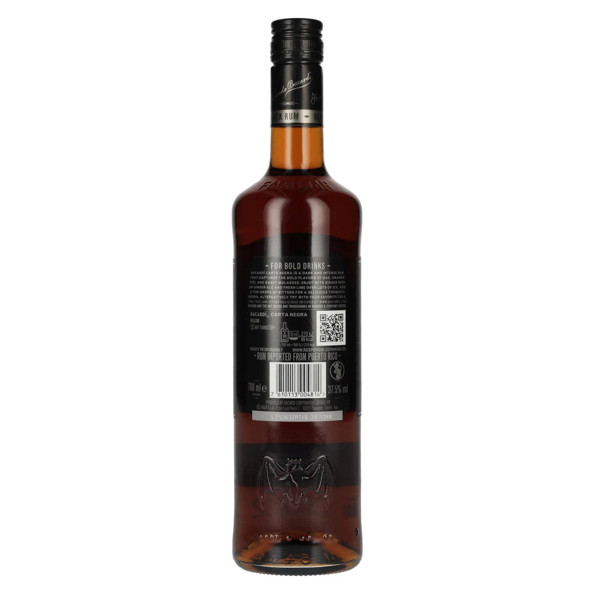 Bacardi Carta Negra Superior Black Rum 37,5% vol. 0,7 l