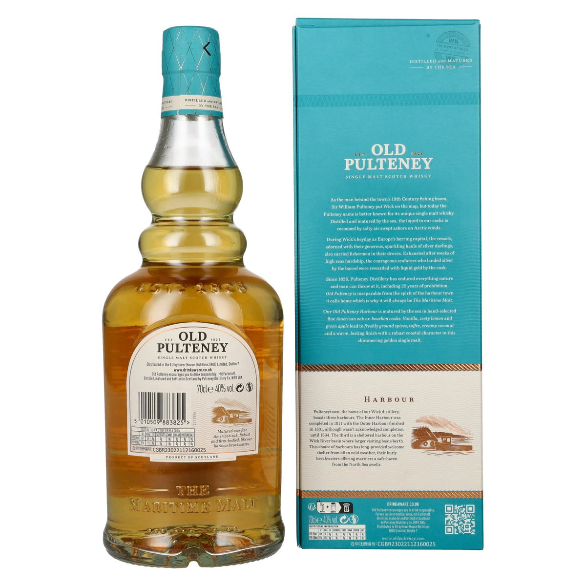 Old Pulteney HARBOUR The Maritime Malt Single Malt Scotch Whisky 40% ABV 0.7l in a gift box