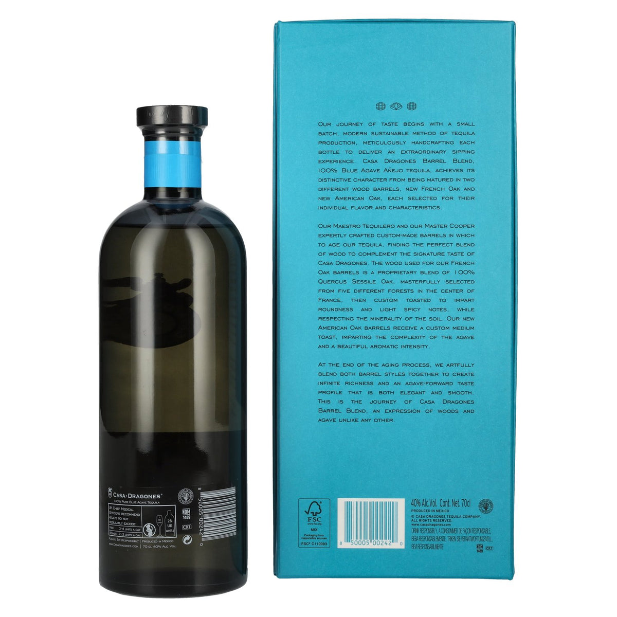 Casa Dragones Tequila AÑEJO Barrel Blend 100% Puro Agave Azul 40% Vol. 0,7l in Geschenkbox