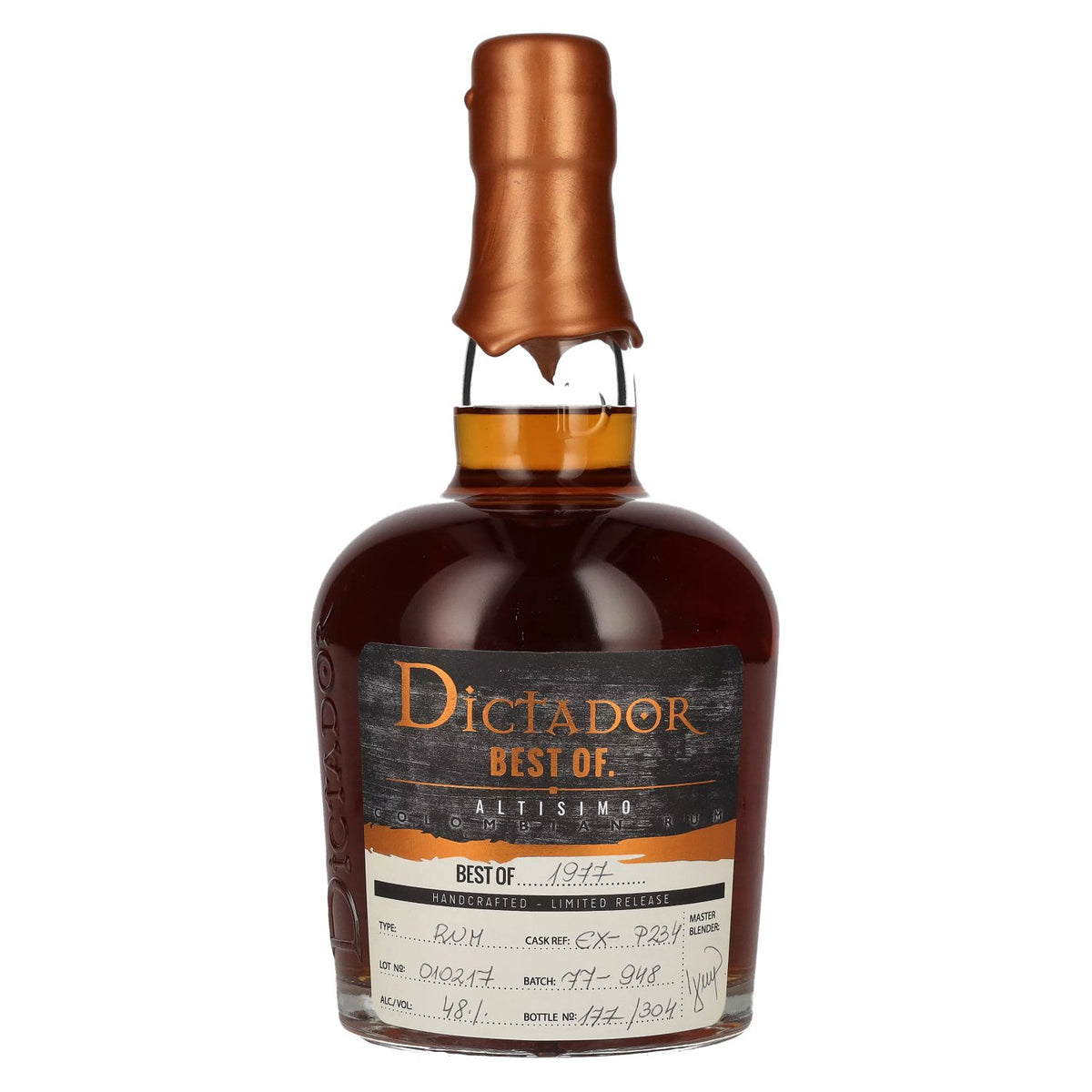 Dictador BEST OF 1977 ALTISIMO Rhum colombien 40 ans d'âge/010217/EX-P234 48 % vol. 0,7 l