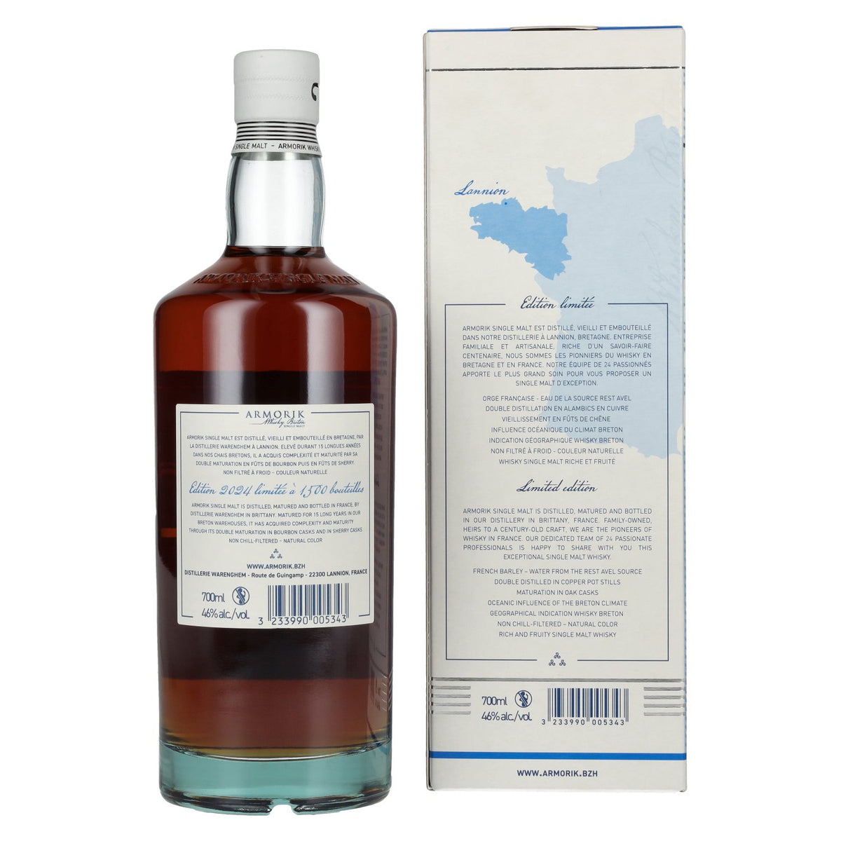 Armorik 15 Ans Whisky Breton Single Malt Limited Edition 46% vol. 0.7 l in a gift box