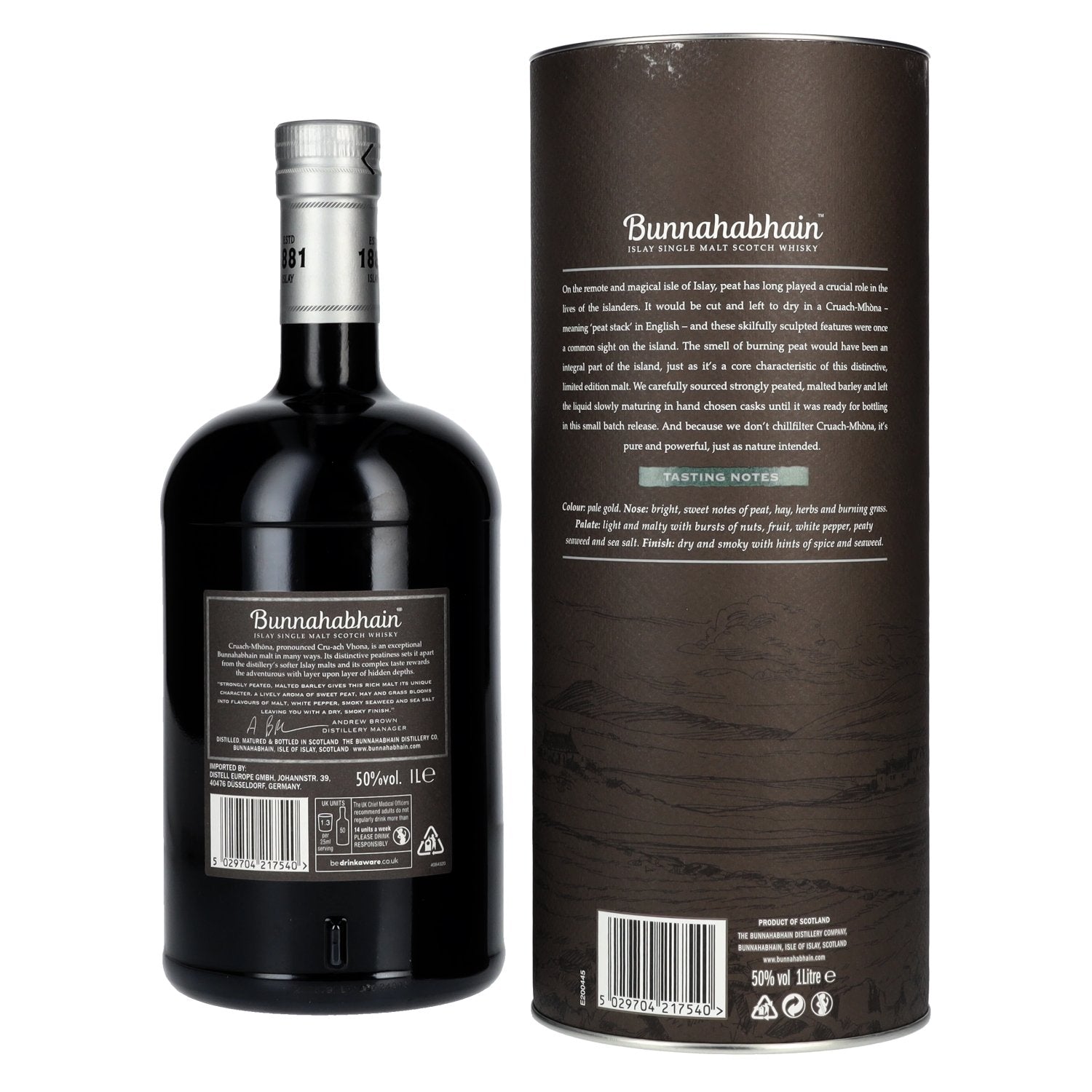 Bunnahabhain CRUACH-MHÒNA Travel Exclusive Islay Single Malt Scotch Whisky 50% Vol. 1l in geschenkverpakking