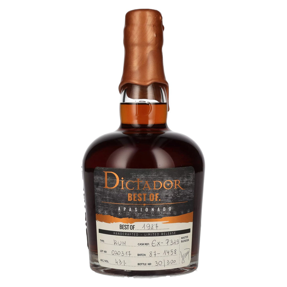 Dictador BEST OF 1987 APASIONADO Colombian Rum 30YO/020317/EX-P329 43% vol. 0.7l