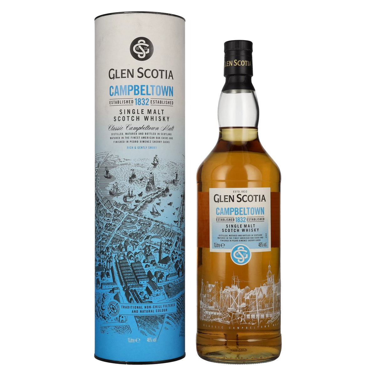 Glen Scotia Campbeltown 1832 Single Malt 46% vol. 1 l in geschenkverpakking