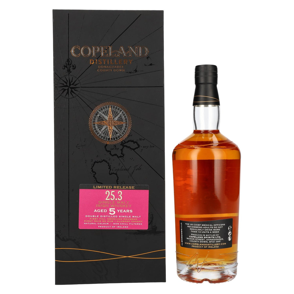 Copeland Distillery 5 Years Old Single Malt Irish Whiskey Limited Release 25.3 46% vol. 0,7 l in geschenkverpakking