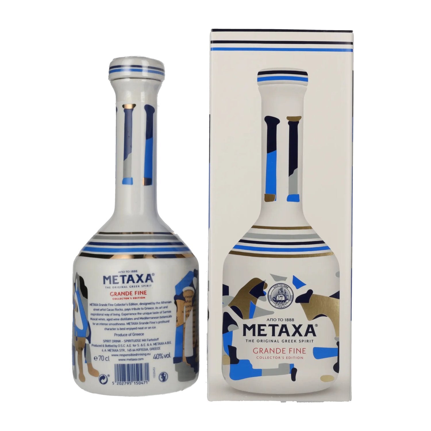 Metaxa GRANDE FINE Collector's Edition ceramic bottle 40% vol. 0.7l in gift box