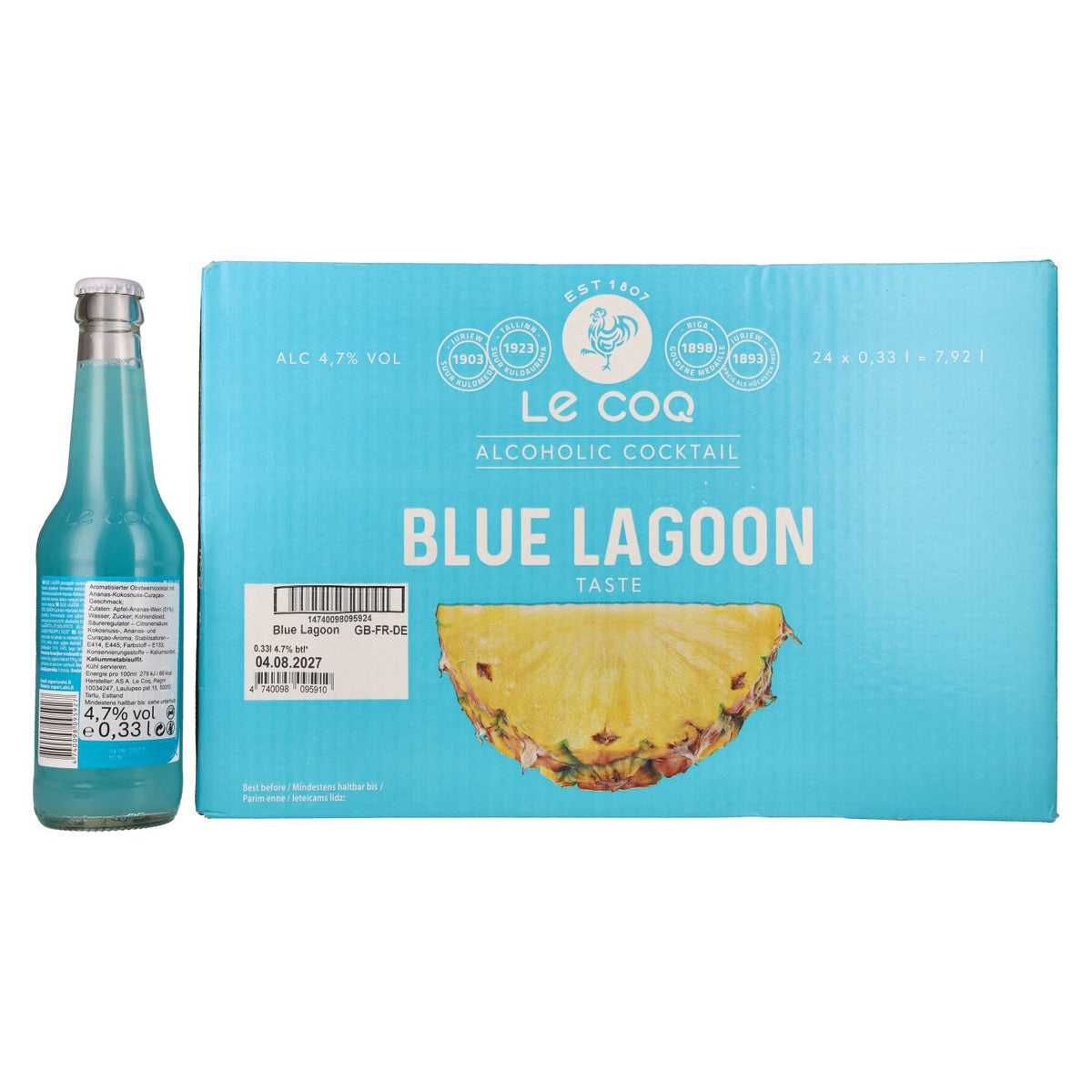 Le Coq BLUE LAGOON 4,7% Vol. 24x0,33l