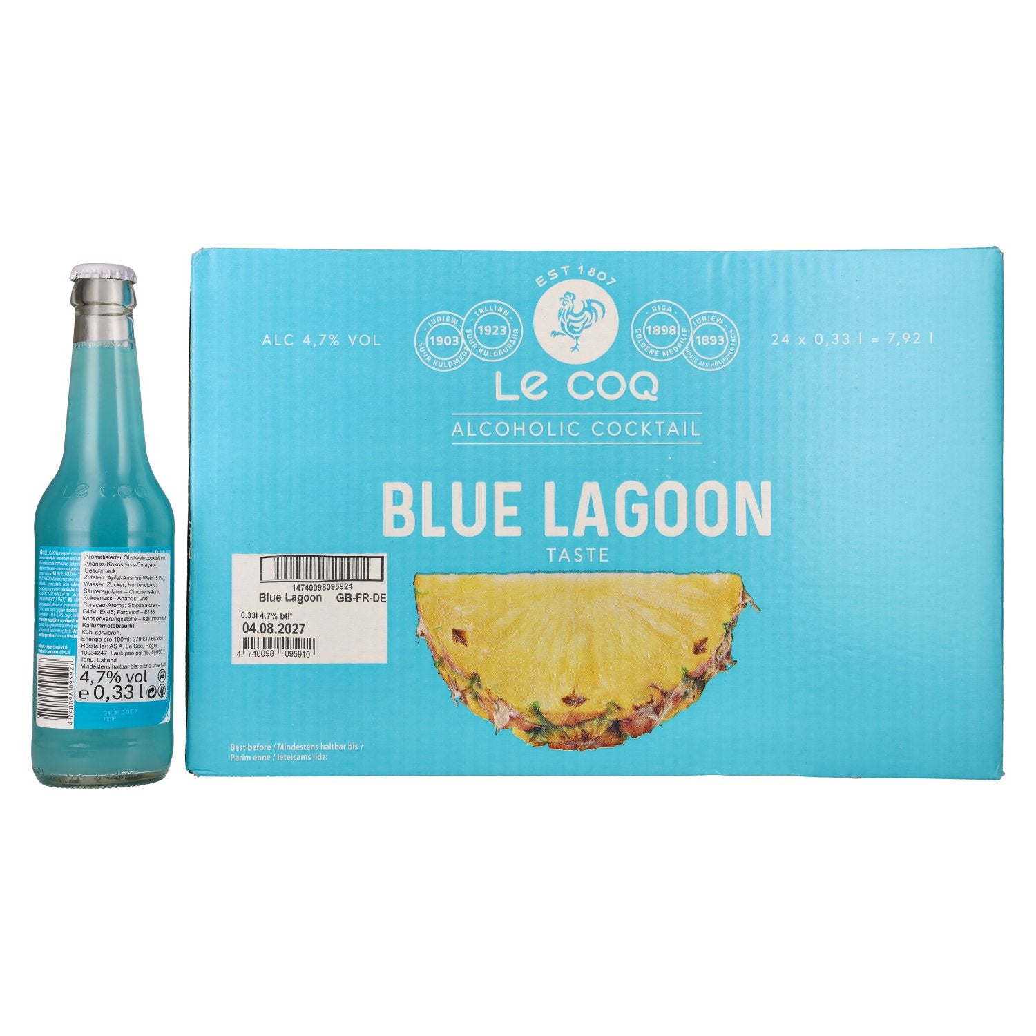 Le Coq BLUE LAGOON 4,7 % vol. 24 x 0,33 l