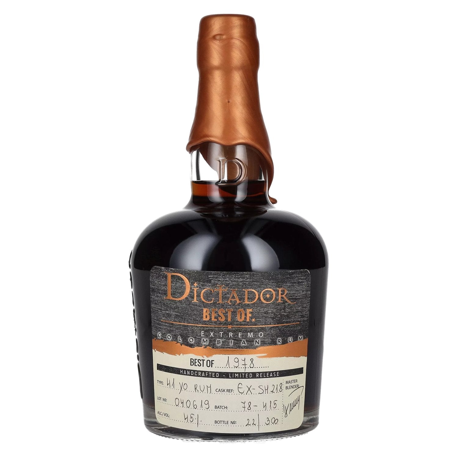 Dictador BEST OF 1978 EXTREMO Colombiaanse Rum 41YO/040619/EX-SM218 45% Vol. 0,7l