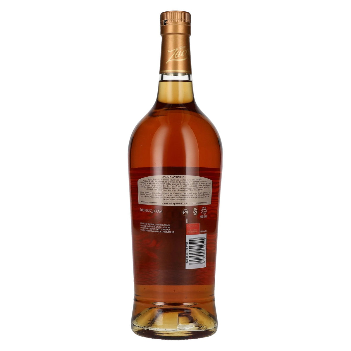 Ron Zacapa Centenario ÁMBAR 12 Sistema Solera Reserva 40% vol. 1 l