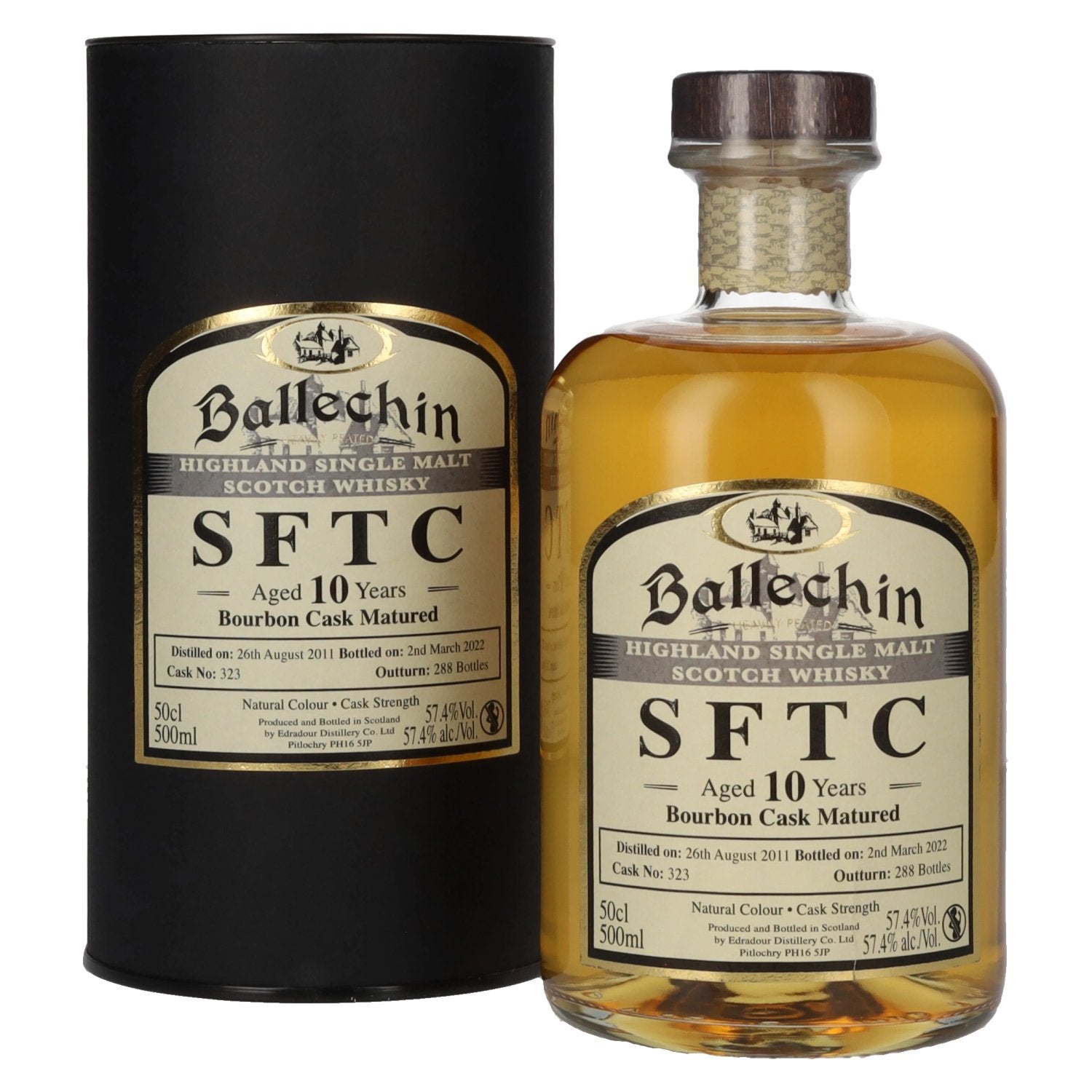 Edradour Ballechin SFTC 10 Years Old Bourbon Cask Matured 2011 57,4% Vol. 0,5l in Geschenkbox