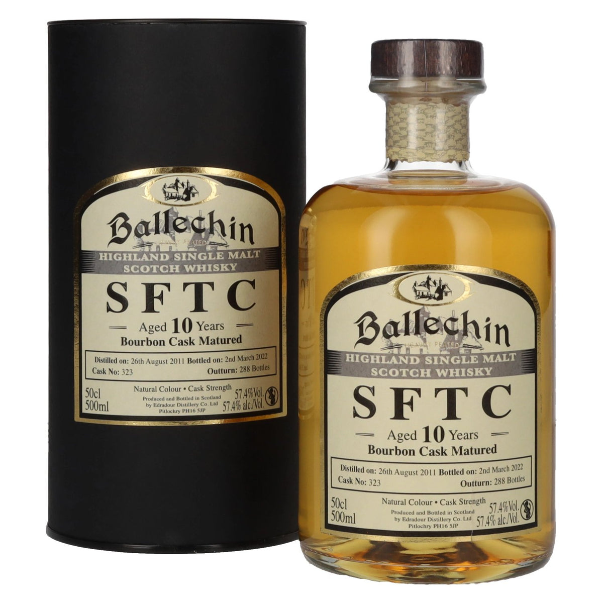 Edradour Ballechin SFTC 10 Years Old Bourbon Cask Matured 2011 57.4% vol. 0.5 l in a gift box