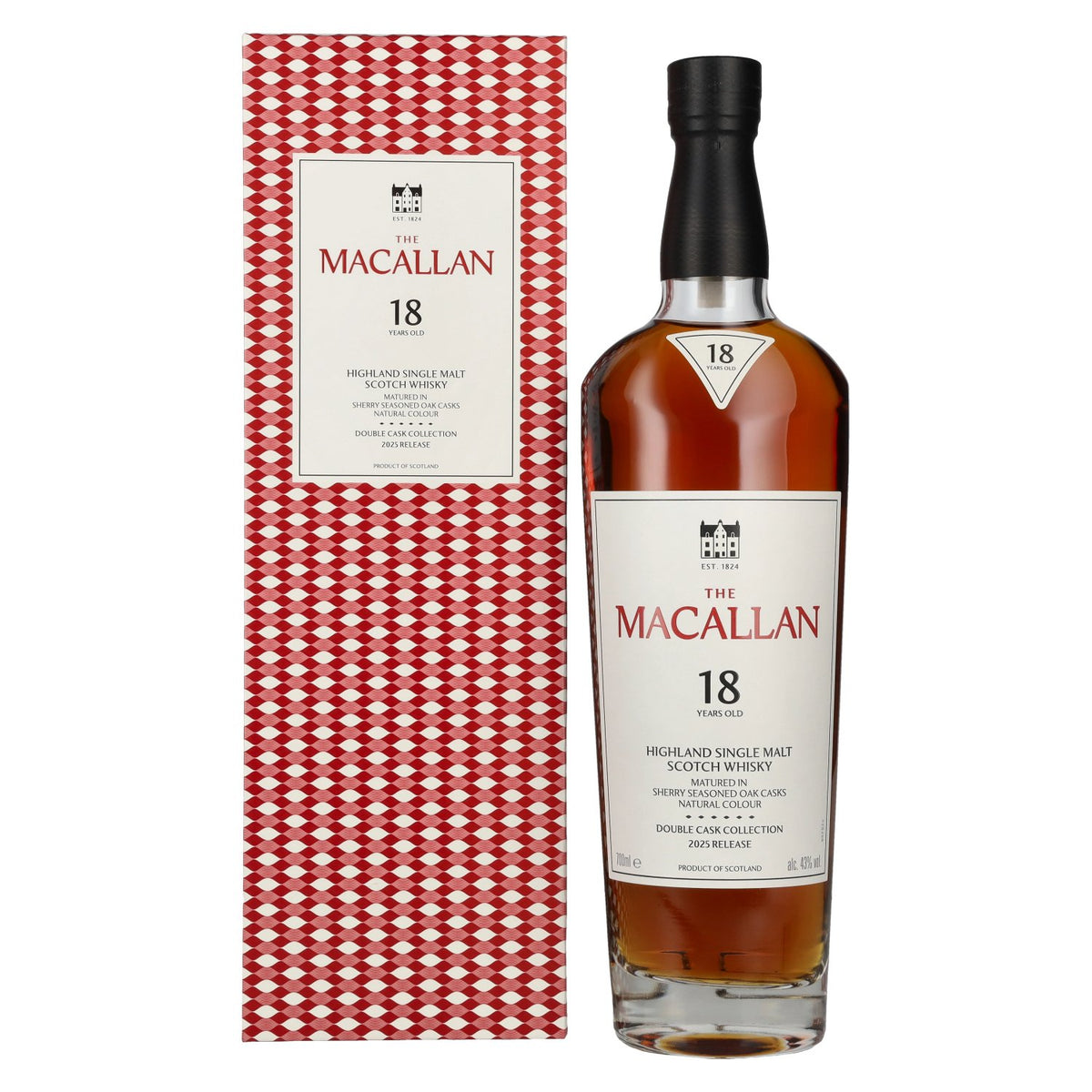 The Macallan 18 ans d'âge DOUBLE CASK 2025, 43 % vol., 0,7 l, dans un coffret cadeau