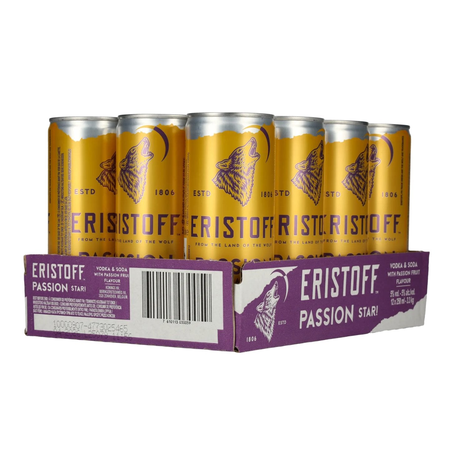 Eristoff Passion Star 5% Vol. 12x0,25l cans deposit