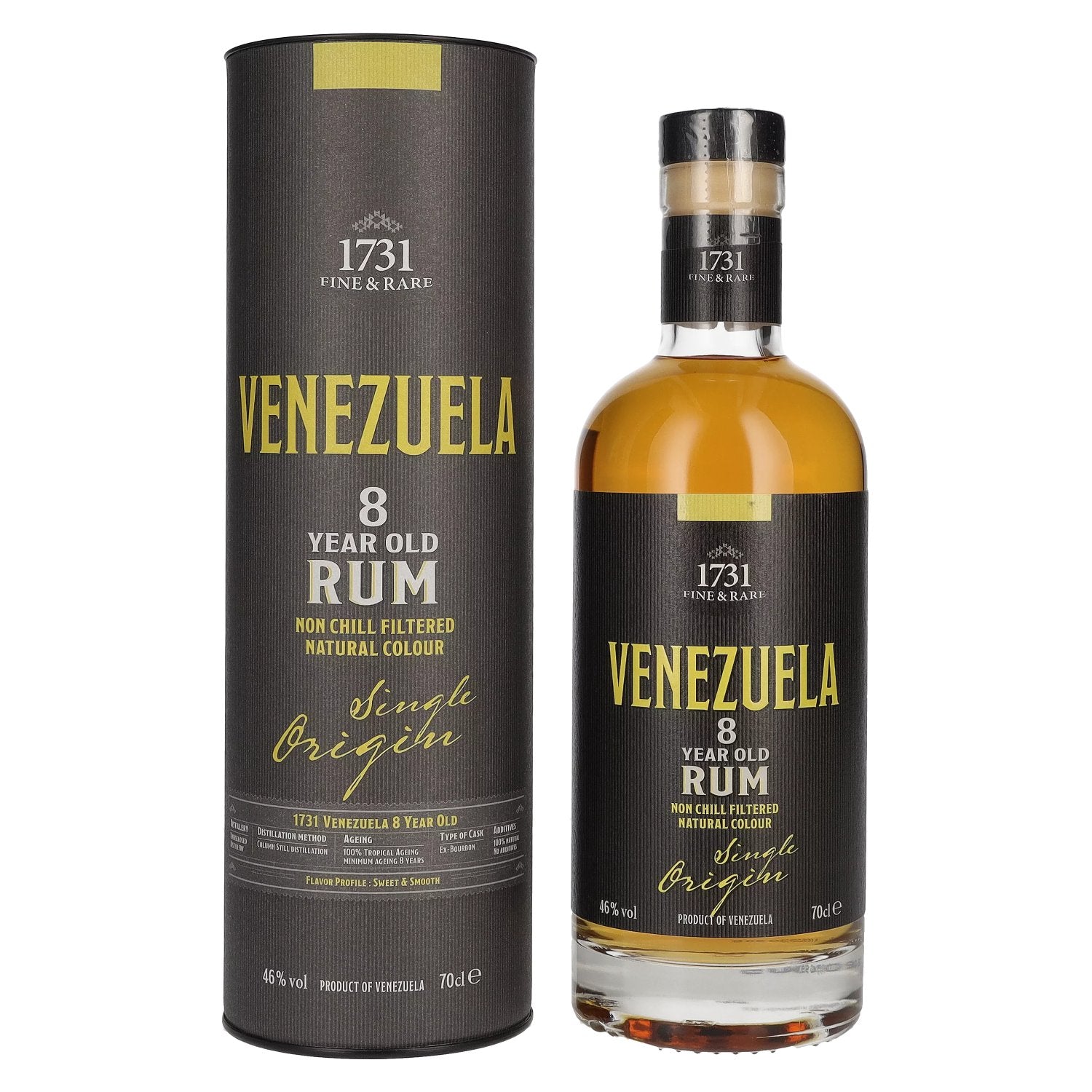 1731 Fine &amp; Rare VENEZUELA 8 Years Old Single Origin Rum 46% Vol. 0,7l in gift box