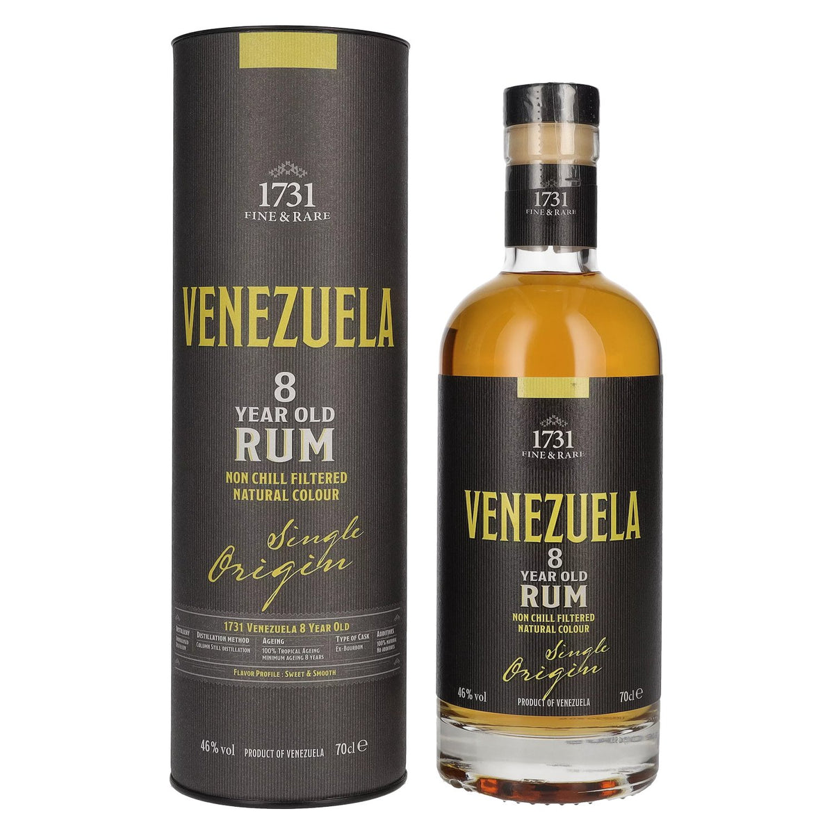 1731 Fine & Rare VENEZUELA 8 Years Old Single Origin Rum 46% Vol. 0,7l in Geschenkbox