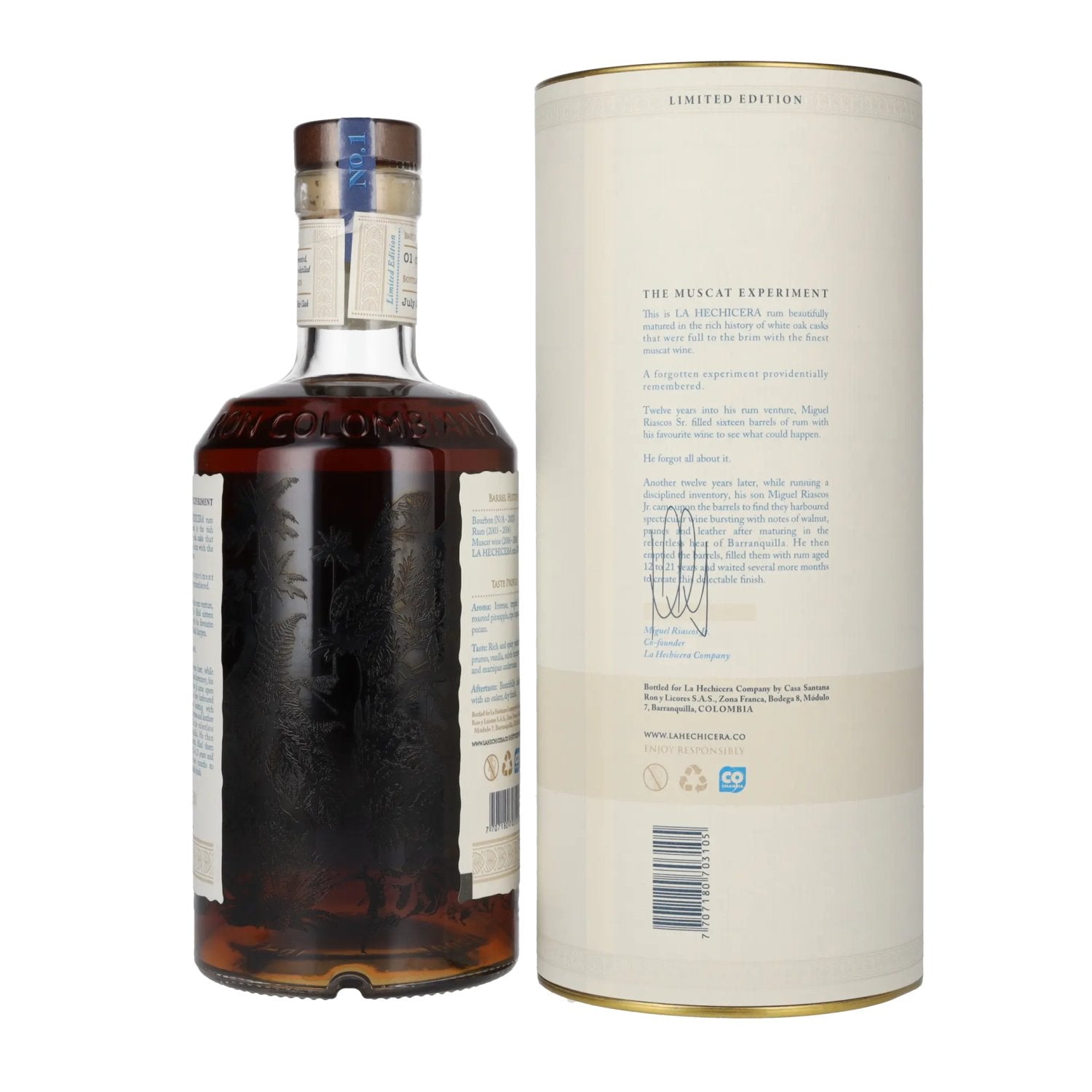 La Hechicera Ron Extra Añejo de Colombia SERIE EXPERIMENTAL No. 1 43% Vol. 0,7l in gift box