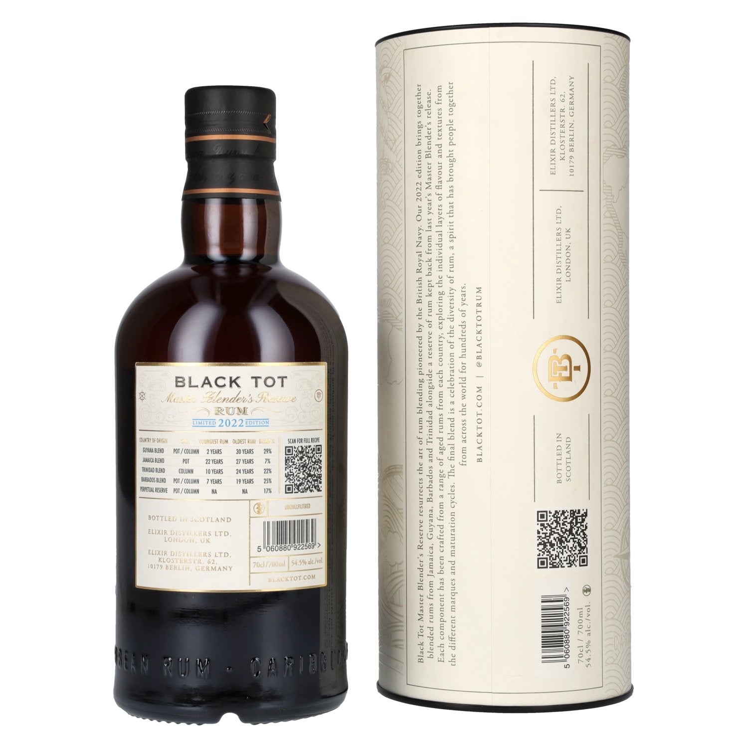 Black Tot Master Blender's Reserve Rum Limited Edition 2022 54,5% Vol. 0,7l in Geschenkbox