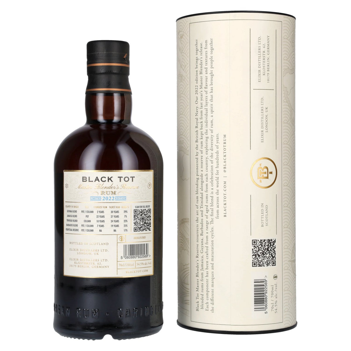 Black Tot Master Blender’s Reserve Rum Limited Edition 2022 54.5% ABV 0.7l in a gift box