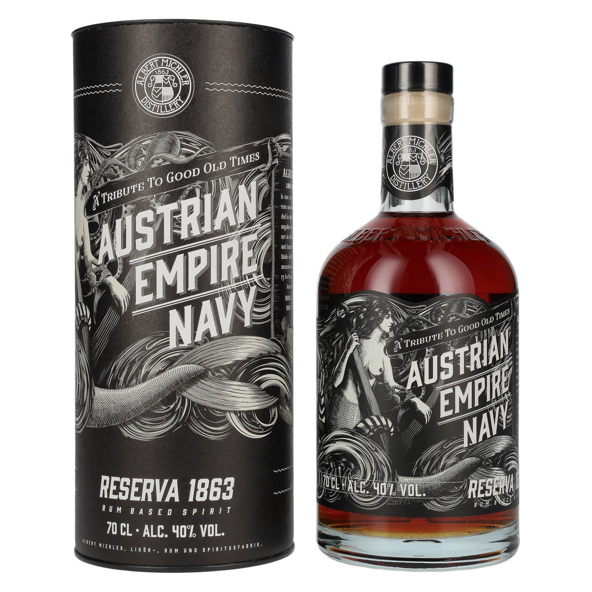 Austrian Empire Navy RESERVA 1863 Rum-gebaseerde drank 40% vol. 0,7 l in geschenkverpakking