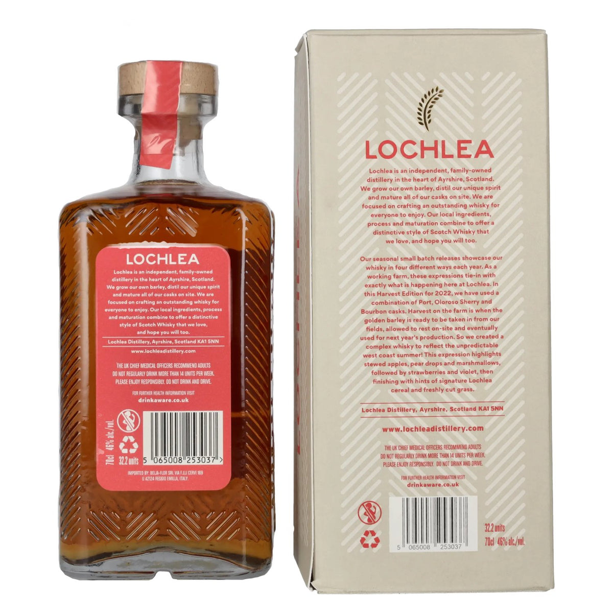 Lochlea HARVEST EDITION First Crop Single Malt Scotch Whisky 46% vol. 0,7 l in geschenkverpakking