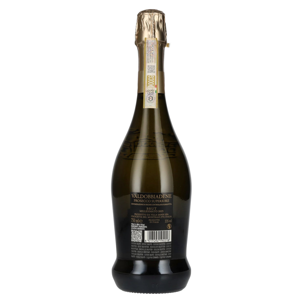 Villa Sandi Valdobbiadene Prosecco Superiore Brut Millesimato DOCG 2025 11% ABV 0.75l