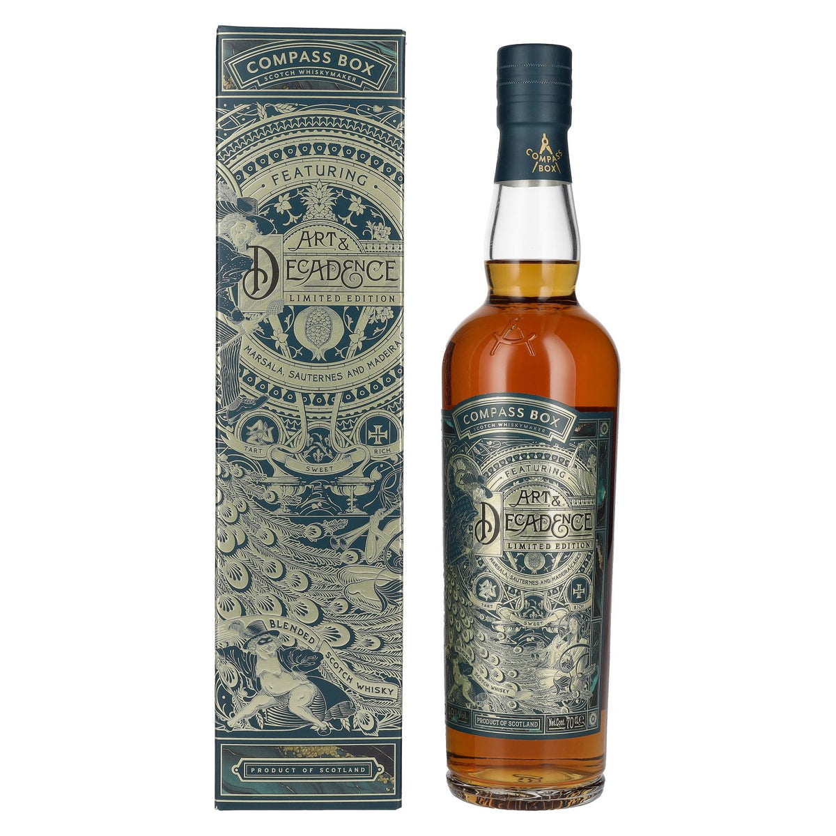 Compass Box ART &amp; DECADENCE, whisky écossais assemblé, 49 % vol., 0,7 l, dans un coffret cadeau