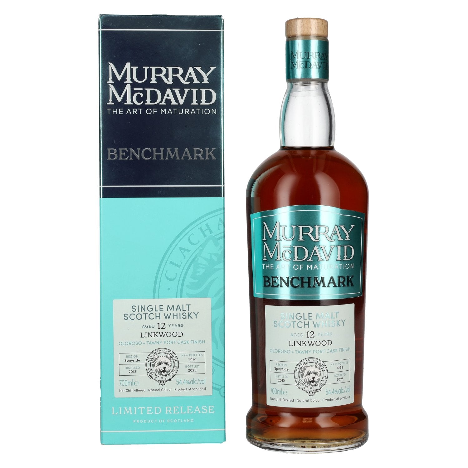 Murray McDavid BENCHMARK 12 Years Old LINKWOOD Oloroso &amp; Tawny Port Cask Finish 2012 54,4% Vol. 0,7l en coffret cadeau