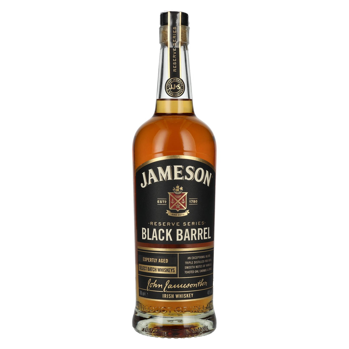 Jameson BLACK BARREL, Jameson Whiskey irlandais triplement distillé, 40 % vol., 0,7 l