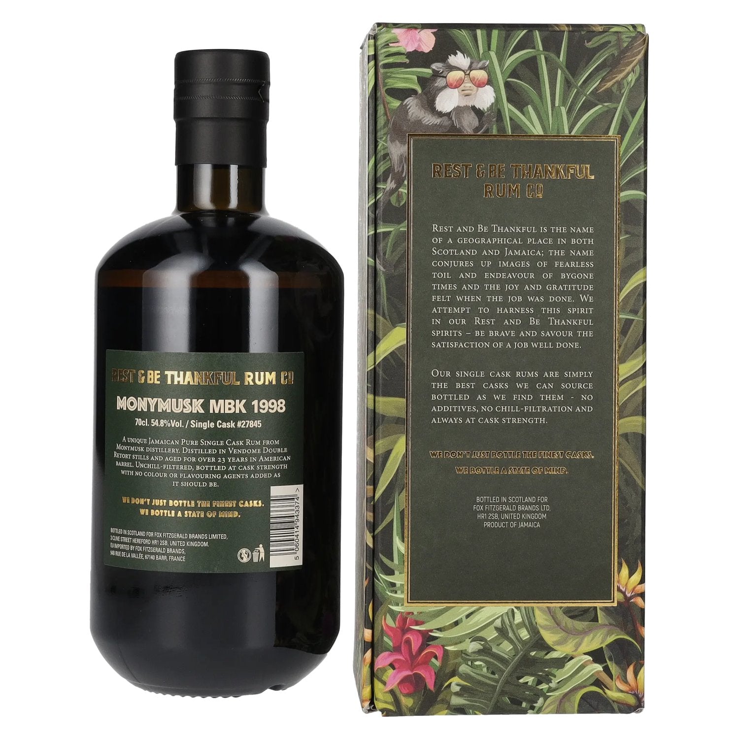 Rest & Be Thankful MONYMUSK 23 Years Old Pure Single Jamaican Rum 1998 54,8% Vol. 0,7l in Geschenkbox