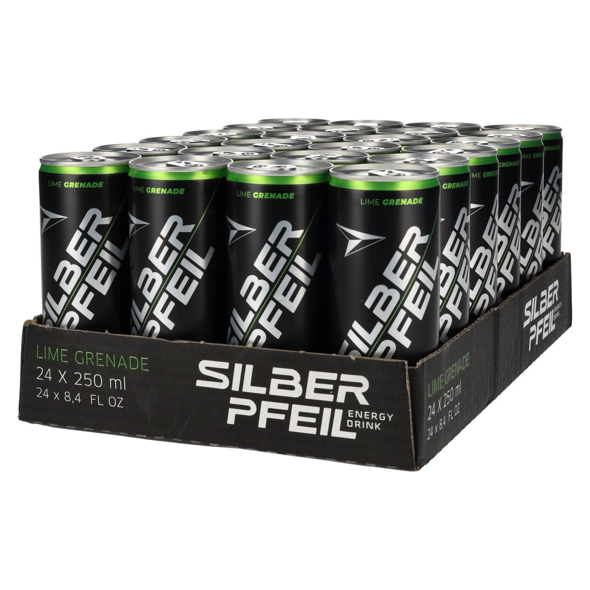 SILBERPFEIL Energy Drink LIME GRENADE Capo Edition 24 x 0.25 l tins (deposit)