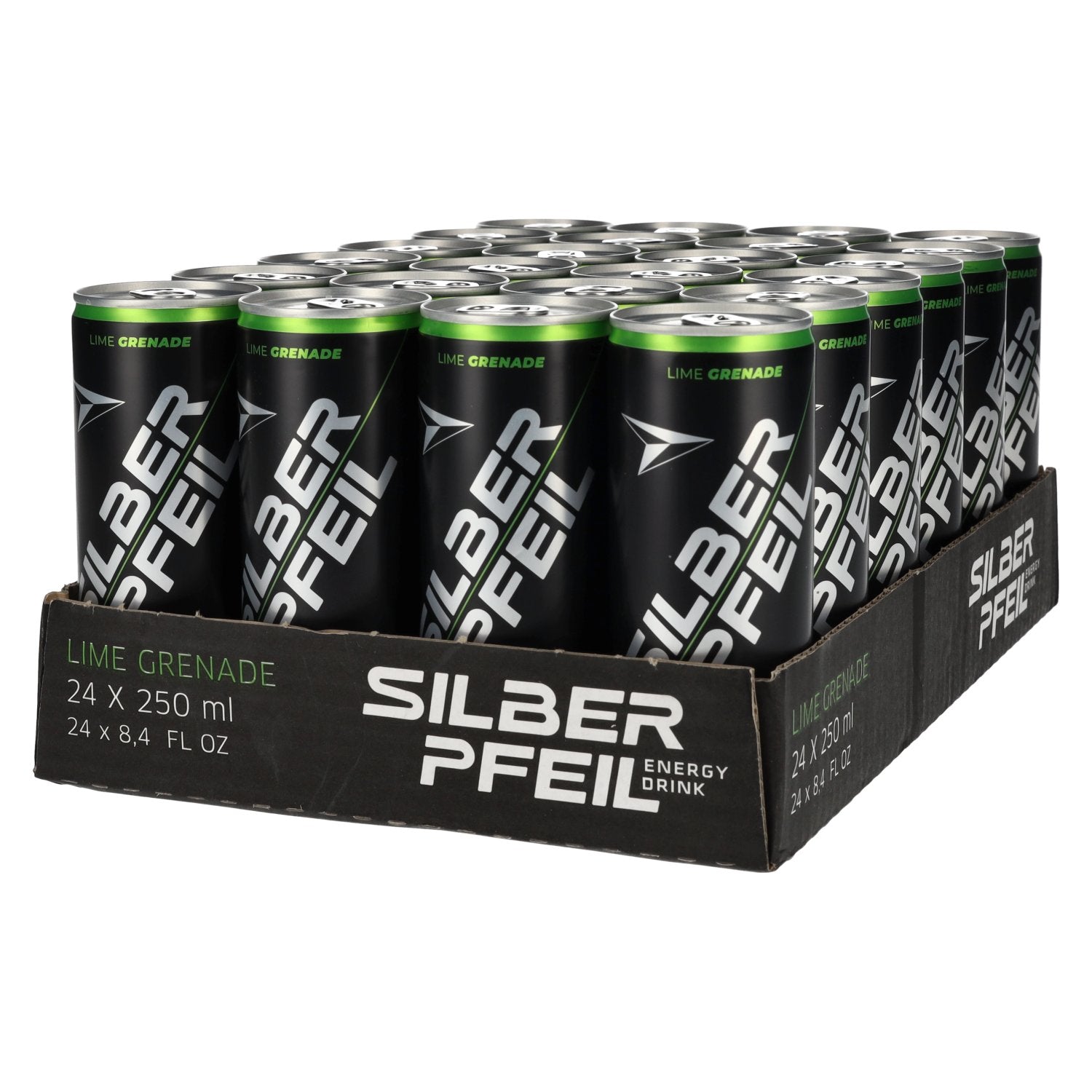 SILBERPFEIL Energy Drink LIME GRENADE Capo Edition 24x0,25l blikjes statiegeld