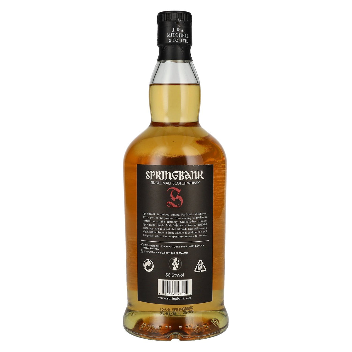 Springbank 12 Years Old CASK STRENGTH Campbeltown Single Malt Scotch Whisky 56.6% vol. 0.7l
