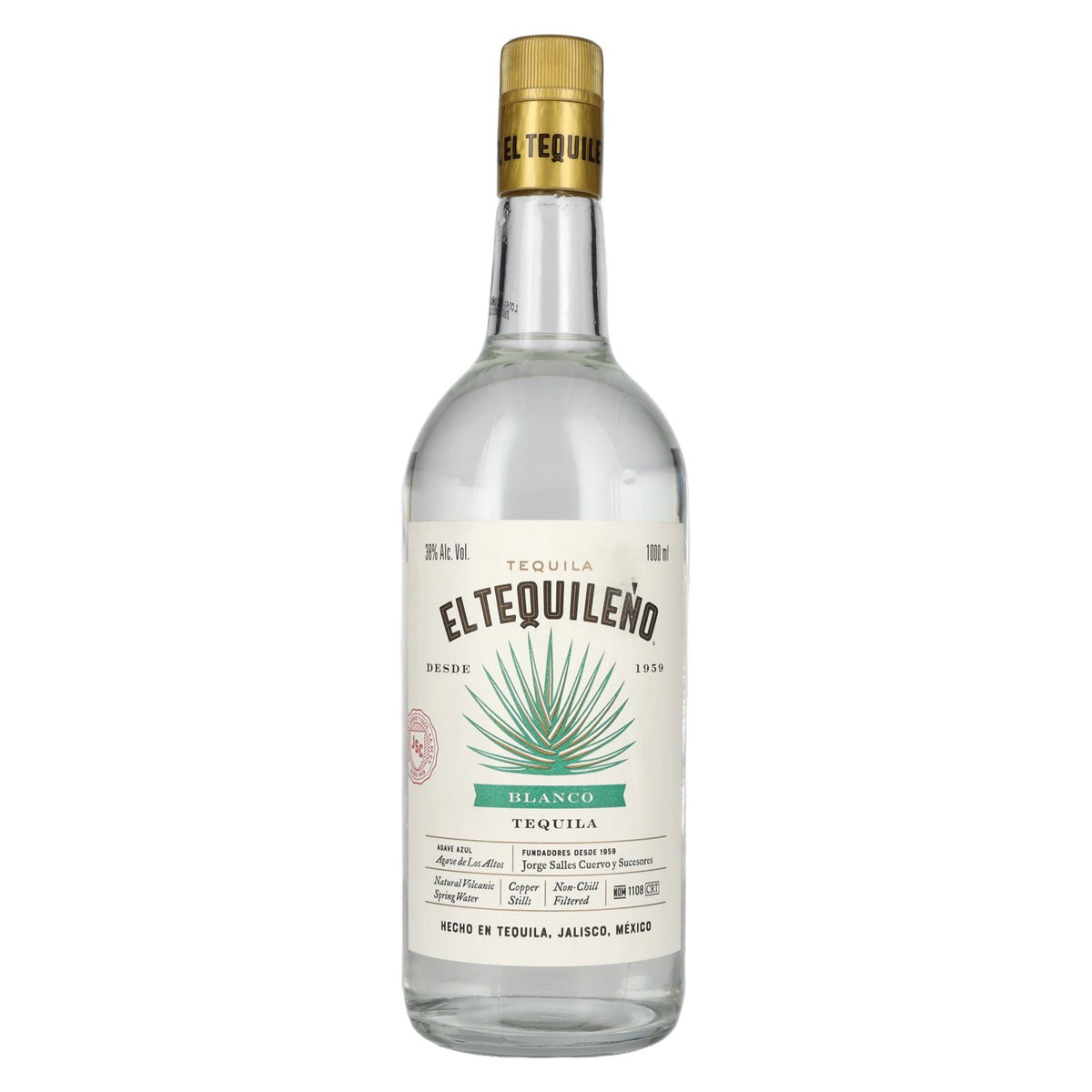El Tequileño Blanco Tequila 38% ABV 1 litre
