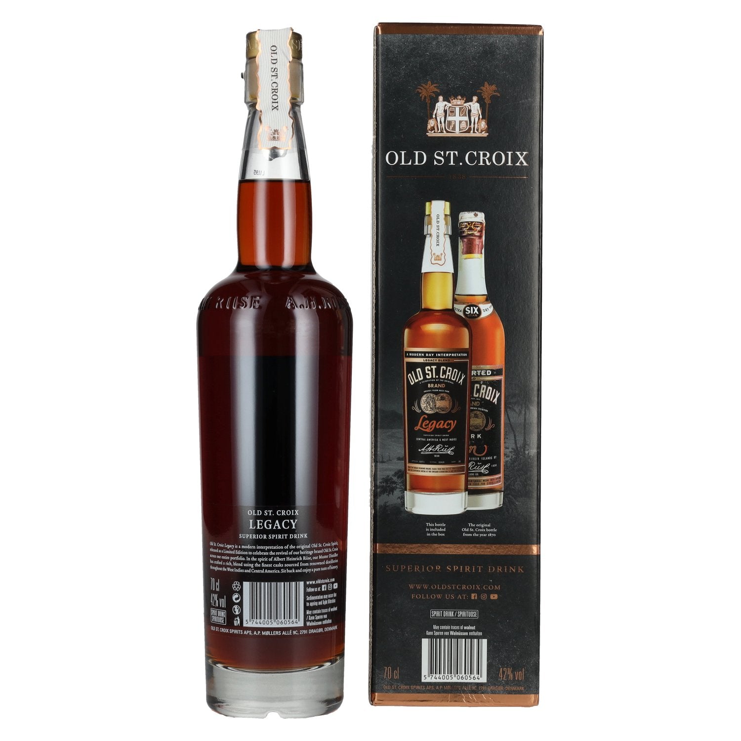 Old St. Croix A.H. Riise XO Legacy Reserve Superior Spirit Drink 42% vol. 0,7l en coffret cadeau