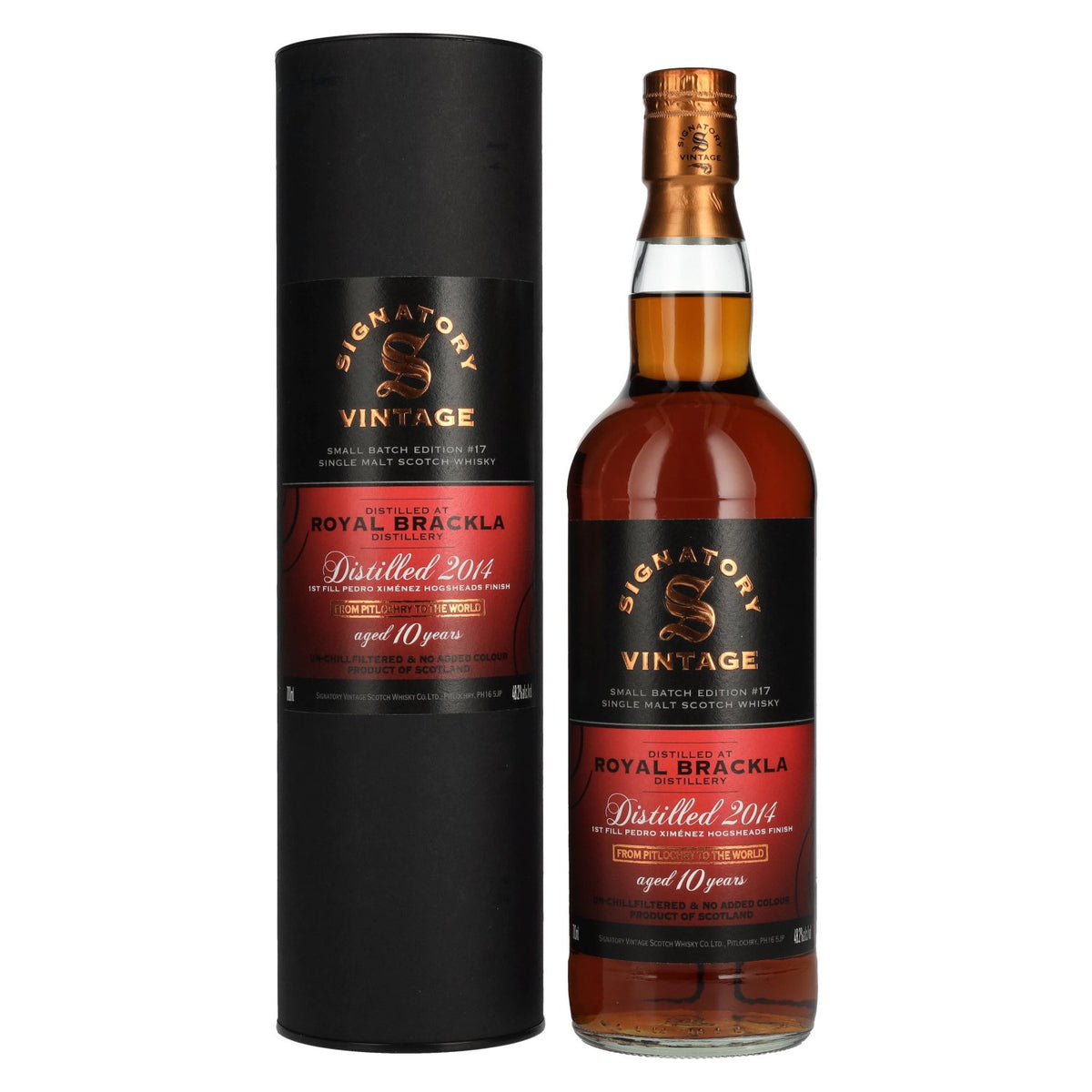 Signatory Vintage Small Batch Edition ROYAL BRACKLA 10 Years Old Single Malt #17 2014 48.2% vol. 0.7 l in a gift box