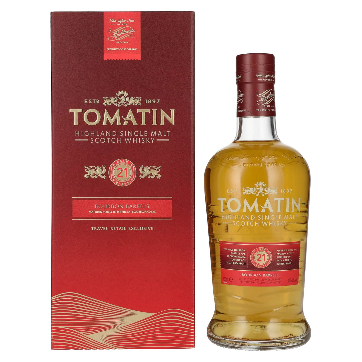 Tomatin 21 Years Old BOURBON CASKS Travel Retail Exclusive 46% vol. 0.7 l in a gift box